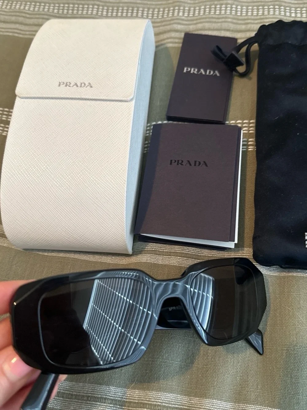Prada Black Angular Frame Sunglasses